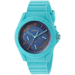 Uhrenarmband (Armband + Gehäuse-Kombination) Fossil ES4068 Silikon Türkis 18mm